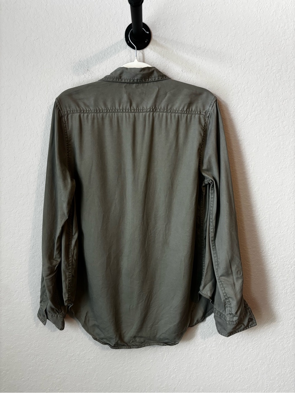Quince Vintage Wash Tencel Utility Shirt Olive Green Button-Up Size Small - Picture 8 of 11